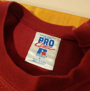 VINTAGE Russell athletic red short sleeve sweatshirt sz L